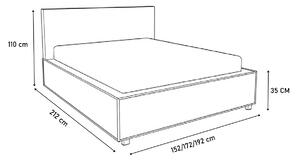 Čalúnená posteľ FOX 4, malmo 61, 140x200