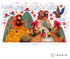 INSPIO-textilná prelepiteľná nálepka - Samolepky kopcov na stenu - Z rozprávky do rozprávky