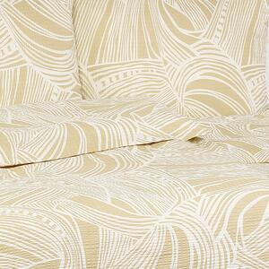 Goldea krepové posteľné obliečky - tropické listy na zlatom 220 x 200 a 2ks 70 x 90 cm