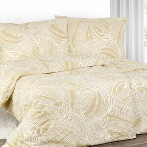 Goldea krepové posteľné obliečky - tropické listy na zlatom 140 x 200 a 70 x 90 cm
