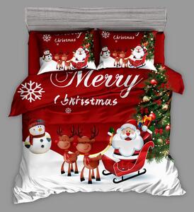 Obliečky MERRY CHRISTMAS RED 7-dielna sada 140x200 cm