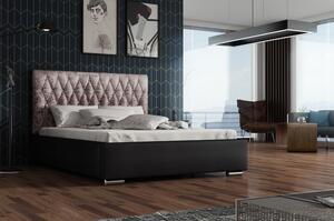 Dizajnová manželská posteľ 140x200 SIRENA - čierna / zlatá