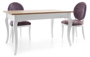 Rozkladací jedálenský stôl Diament DI-S1 - biela / dub Diament