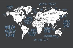 Samolepiaca tapeta mapa sveta v modernom prevedení