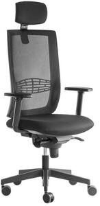ALBA kancelárska stolička KENT síť s 3D PDH a podrúčkami, BLACK 27