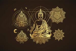 Samolepiaca tapeta zlatý Budha