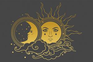 Tapeta harmónia slnka a mesiaca