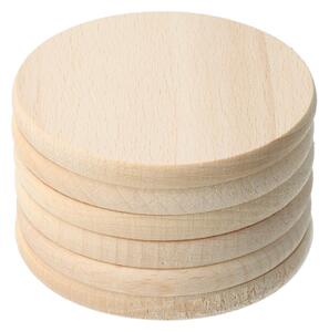 ČistéDrevo Súprava 6 okrúhlych podložiek z bukového dreva