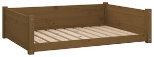Psia posteľ medovo-hnedá 95,5x65,5x28 cm borovicový masív