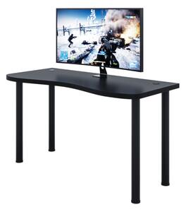 Počítačový herný stôl CODE Y2 s LED, 135x73-76x65, biela/čierne nohy