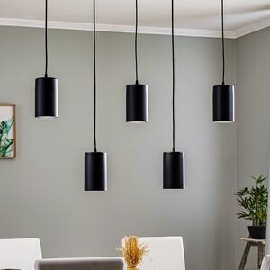 Závesná lampa ZW Tube 170, 5-plameňová, čierna