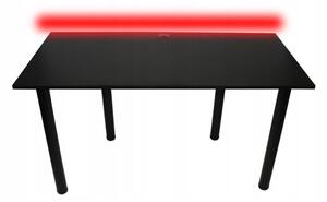 Počítačový herný stôl CODE BIG B2 s LED, 160x73-76x80, čierna/čierne nohy