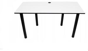 Počítačový herný stôl BIG, 160x73-76x80, biela/čierne nohy