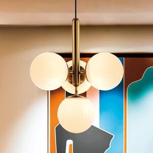 Závesná lampa Jolin s guľovými sklami, 4-plameňová