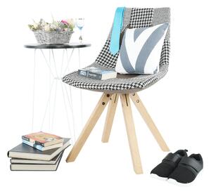Dizajnová stolička, látka patchwork, PEPITO NEW TYP 10