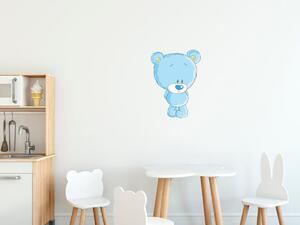 Nálepka na stenu pre deti Malý modrý medvedík Veľkosť: 20 x 20 cm