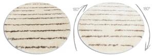 Kusový koberec shaggy Kylar krémový kruh 120cm 120cm