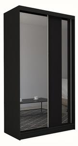 Skriňa s posuvnými dverami a zrkadlom GRACJA, 150x216x61, čierna