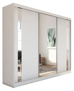 Skriňa s posuvnými dverami a zrkadlom GRACJA, 240x216x61, biela