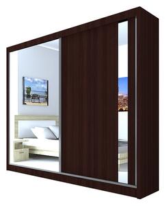 Skriňa s posuvnými dverami a zrkadlom GRACJA, 200x216x61, wenge