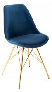 RETRO GOLD stolička - posledný 1 kus Modrá