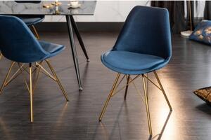 RETRO GOLD stolička - posledný 1 kus Modrá