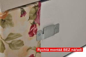 Zltahala.sk Čalúnená manželská posteľ VIVA, 200x180, kvety / béžová (2108 / aston 1)