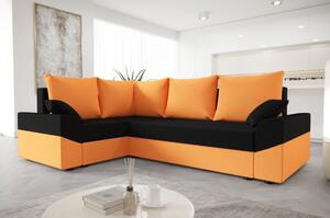 Priestranná moderná sedacia súprava DAGMAR - oranžová / čierna