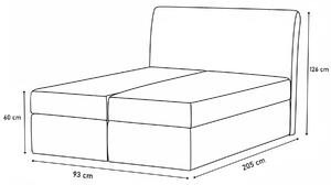 Čalúnená posteľ boxspring CORELA, 90x200, sawana 21, pravá