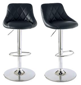 Barové stoličky s operadlom, 2 farby, čierne