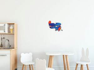 Nálepka na stenu pre deti Pekný dvojplošník Veľkosť: 20 x 20 cm