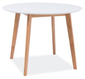 Jedálenský stôl MOOS II, 100x75x100, dub/biela