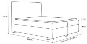 Čalúnená posteľ PRIMO + topper, 140x200, inari 91