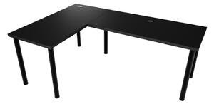 Počítačový rohový stôl N, 200/135x73-76x65, čierna, ľavý