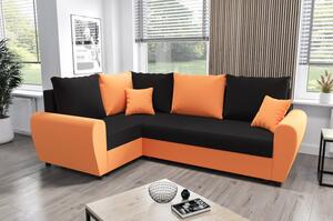 Elegantná sedacia súprava FLORIANA PLUS - čierna / oranžová