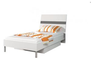Detská posteľ DARCY P1, 90x200 cm, biela/šedý lesk