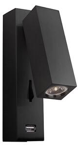 Zambelis H35 nástenné LED svietidlo čierne, 3W, 3000K, 20cm