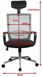 Kancelárska stolička KORAD OCF-9, 58x116-126x60, čierna