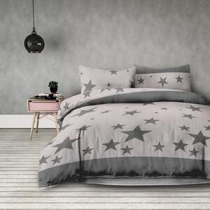 Svetlosivé posteľné obliečky so vzorom hviezd 160 x 200 cm Sivá