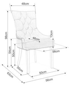 Jedálenská stolička CULLEN Velvet, 55x99x45, bluvel 19