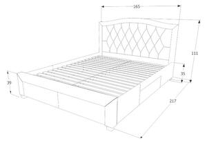 Čalúnená posteľ KARMEN Velvet, 160x200, zelená tap. 119