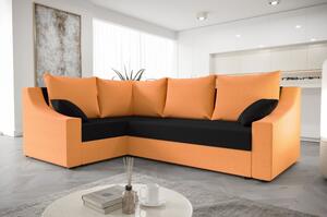 Praktická rohová sedačka OMNIA - oranžová / čierna