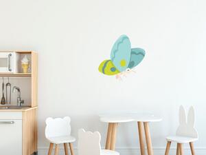 Nálepka na stenu pre deti Fialovo-modrý motýlik Veľkosť: 20 x 20 cm
