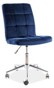 Detská stolička Q-020 VELVET, 45x87-97x40, bluvel 86, modrá