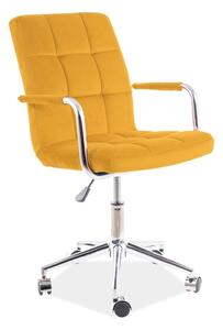 Detská stolička Q-022 VELVET, 51x87-97x40, bluvel 68, žltá