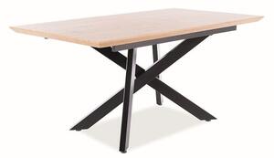 Jedálenský stôl CAPITOL, 160-200x76x90, dub/čierná