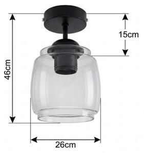 BRILAGI - LED Prisadený luster R GLASS 1xE27/60W/230V priemer 26 cm čierna/dymovo-šedá