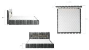 Čalúnená posteľ LAMICA, 180x200, monolith 97