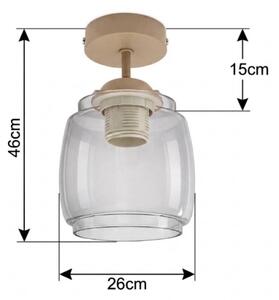 BRILAGI - LED Prisadený luster R GLASS 1xE27/60W/230V priemer 26 cm béžová/dymovo sivá