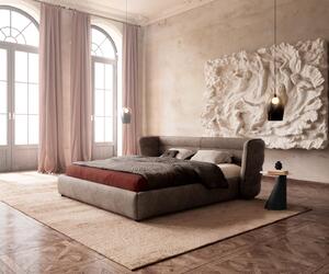 DELIFE Čalúnená posteľ Simea 180x200 cm mikrovlákno taupe vintage